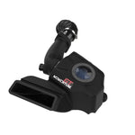 aFe Momentum GT intake system with sealed black XLPE housing, clear sight window, and blue Pro 5R performance air filter.