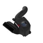 aFe Momentum GT cold air intake for Audi Q3 with a black XLPE housing, clear sight window, and Pro 5R performance filter.