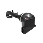 aFe Power Momentum GT cold air intake with black XLPE housing, clear sight window, and Pro 5R blue filter media.