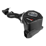 aFe Momentum GT cold air intake system featuring black XLPE housing, clear sight window, and blue Pro 5R air filter