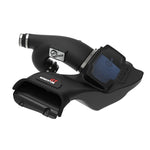 aFe Momentum GT Pro 5R cold air intake system with black XLPE housing, clear sight window, and blue 5-layer air filter.