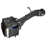 aFe Momentum GT Pro 5R cold air intake system with a black sealed housing, clear sight window, and blue oiled filter