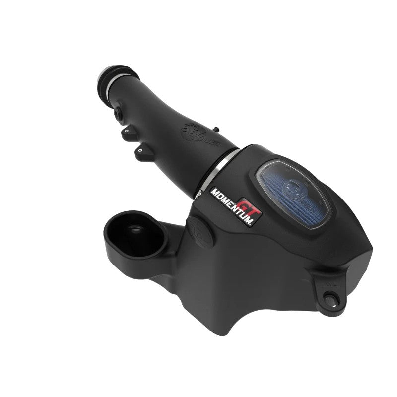 aFe Power Momentum GT intake system with black XLPE housing and blue Pro 5R oiled filter for Jeep Grand Cherokee WL.