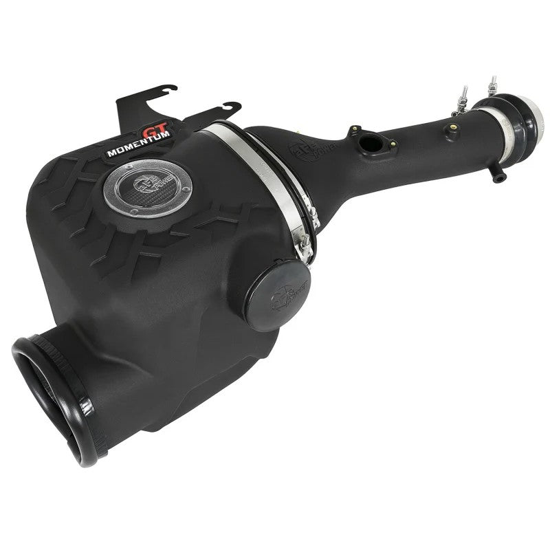 aFe Power Momentum GT sealed cold air intake system with black rotomolded housing and Pro DRY S filter media.