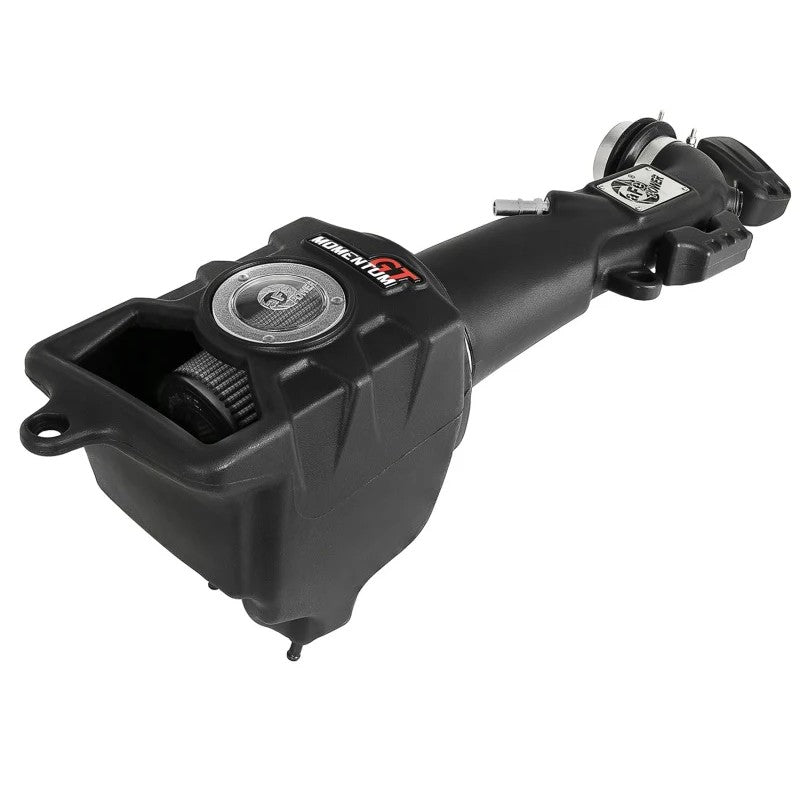 aFe Momentum GT cold air intake with black XLPE housing, clear sight window, and Pro DRY S filter for Jeep V6-3.6L.
