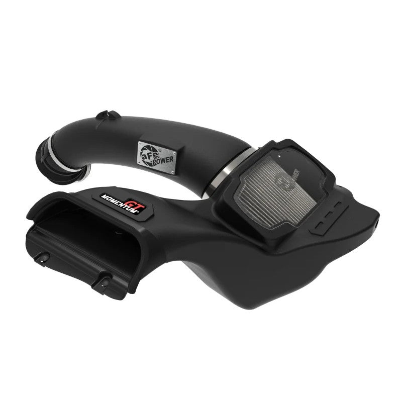 aFe Power Momentum GT intake system with black XLPE housing, clear sight window, and Pro DRY S air filter.
