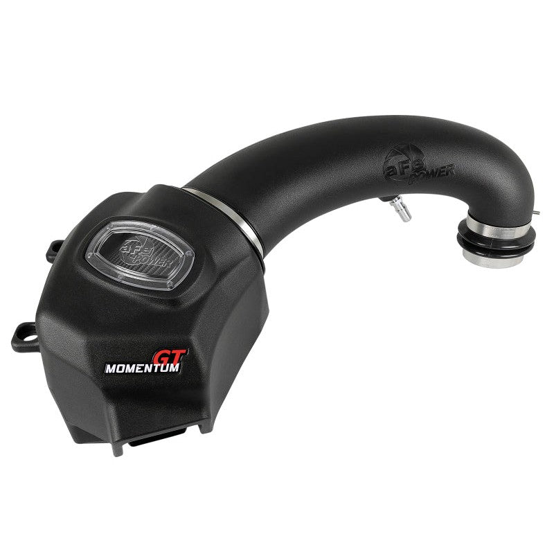 aFe POWER Momentum GT intake system with black XLPE housing, clear sight window, and Pro DRY S filter for Ram 1500.