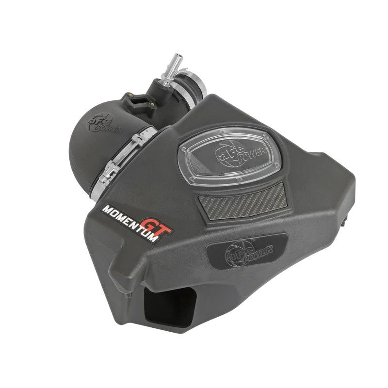 aFe Momentum GT Stage-2 cold air intake system with sealed black housing and Pro DRY S filter for 2013-2019 Cadillac ATS.