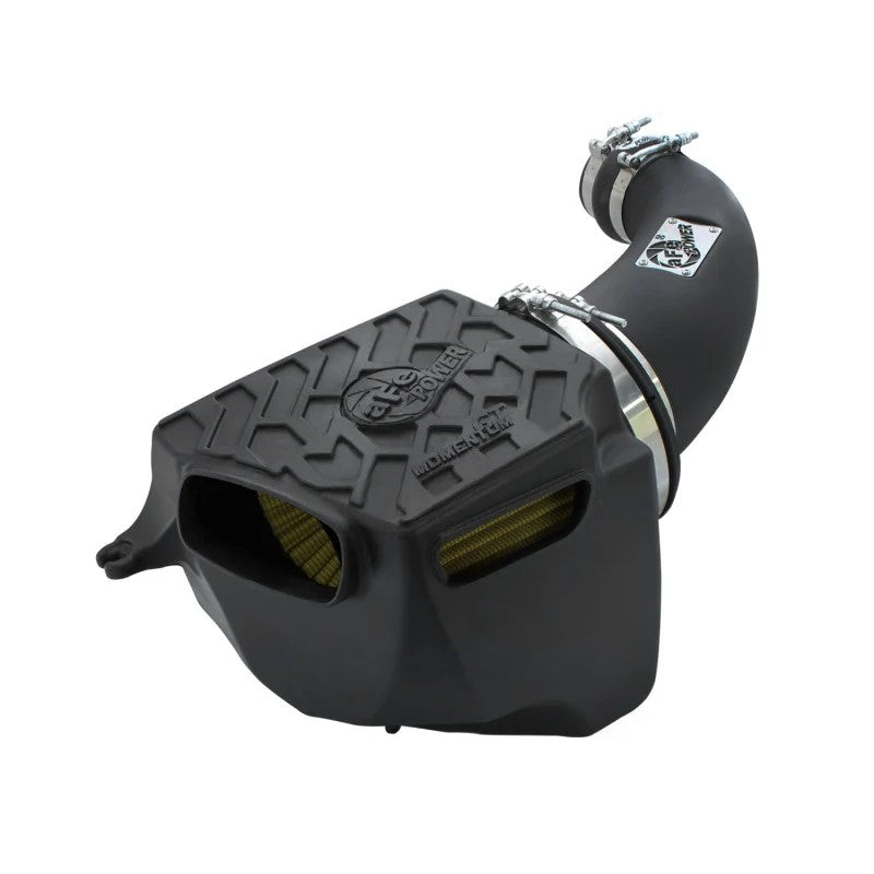 aFe POWER Momentum GT Cold Air Intake with black rotomolded housing and sight glass for 2007-2011 Jeep Wrangler JK