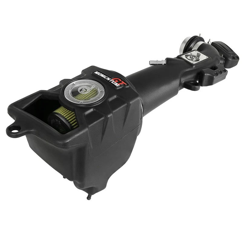 aFe Power Momentum GT intake with black roto-molded housing, clear sight window, and Pro-GUARD 7 filter for Jeep JL/JT.