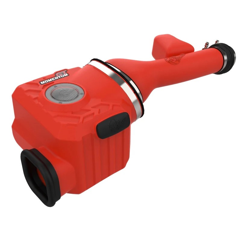 aFe Power Momentum GT Red Edition cold air intake system with red XLPE housing and Pro DRY S air filter