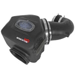 aFe POWER Momentum HD cold air intake with black roto-molded housing and blue PRO 10R filter for Dodge Ram 5.9L Cummins.
