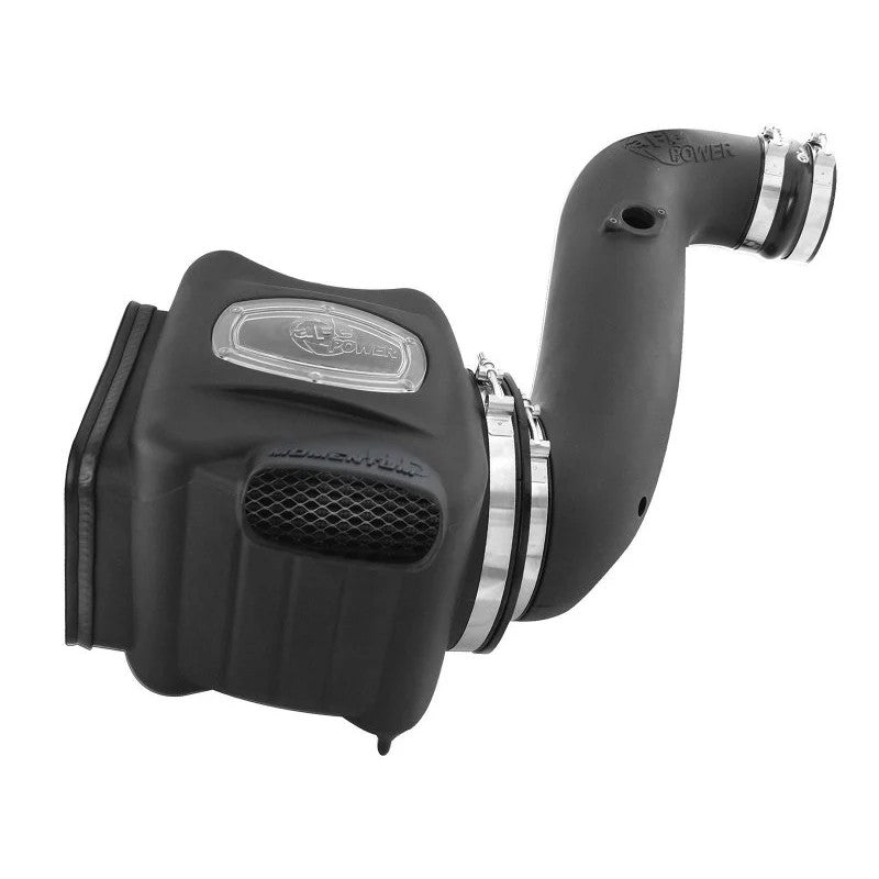 aFe POWER Momentum HD Stage-2 SI sealed air intake with PRO DRY S filter and sight glass for GM 6.6L diesel trucks.
