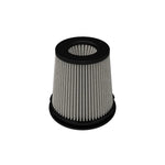aFe Power Pro DRY S replacement air filter with white synthetic media, inverted top, and black polyurethane base