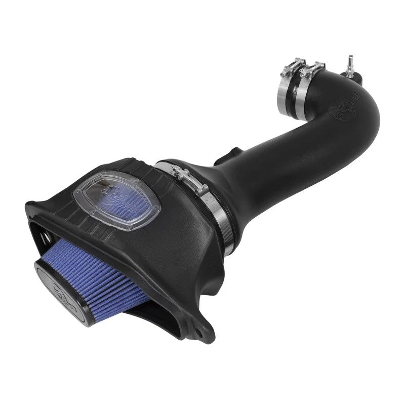 aFe Power Momentum Pro 5R intake system for C7 Corvette featuring a black sealed housing and clear inspection window.