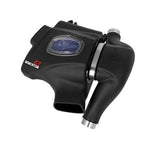 aFe Power Momentum GT cold air intake with black rotomolded housing, clear sight glass, and blue Pro 5R air filter