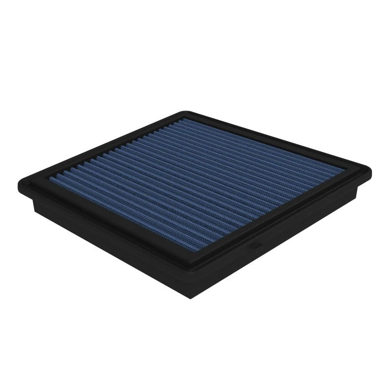 aFe POWER Magnum FLOW Pro 5R air filter with blue oiled cotton gauze media and black polyurethane frame.