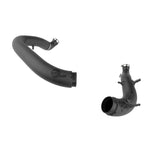 Black rotomolded XLPE turbo inlet pipes with reinforced silicone couplings and stainless steel clamps