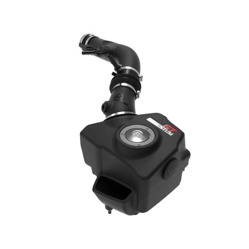 aFe Power Momentum GT cold air intake featuring black XLPE housing, clear sight window, and Pro DRY S synthetic filter.