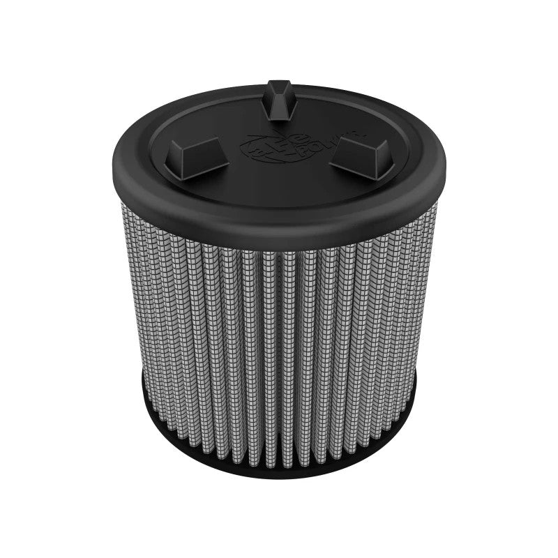 aFe Power Magnum FLOW Pro DRY S air filter featuring gray synthetic media and a molded black polyurethane frame.