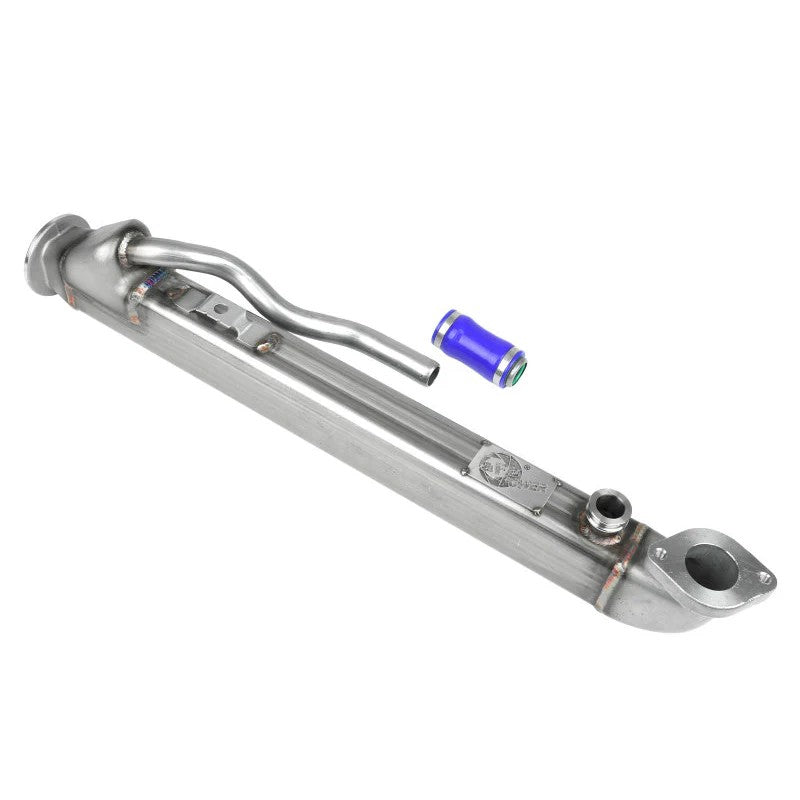aFe Power BladeRunner stainless steel EGR cooler with welded connections for Ford 6.0L diesel engines.