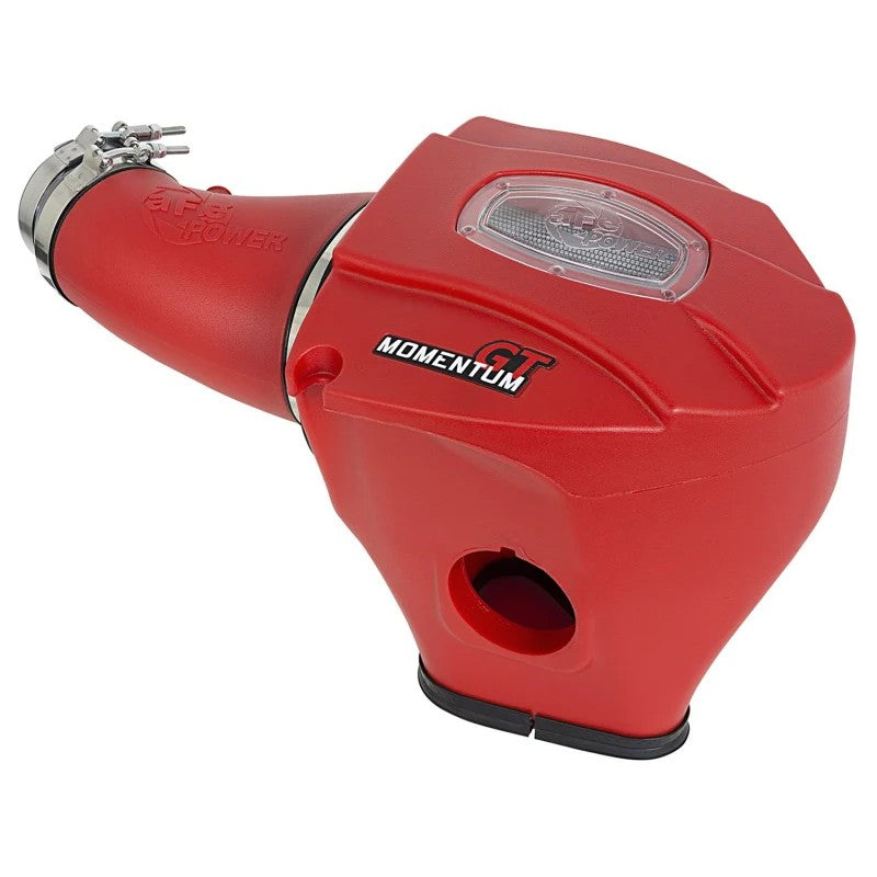 aFe POWER Momentum GT red roto-molded intake housing with sight window and Pro DRY S filter for Dodge Challenger and Charger