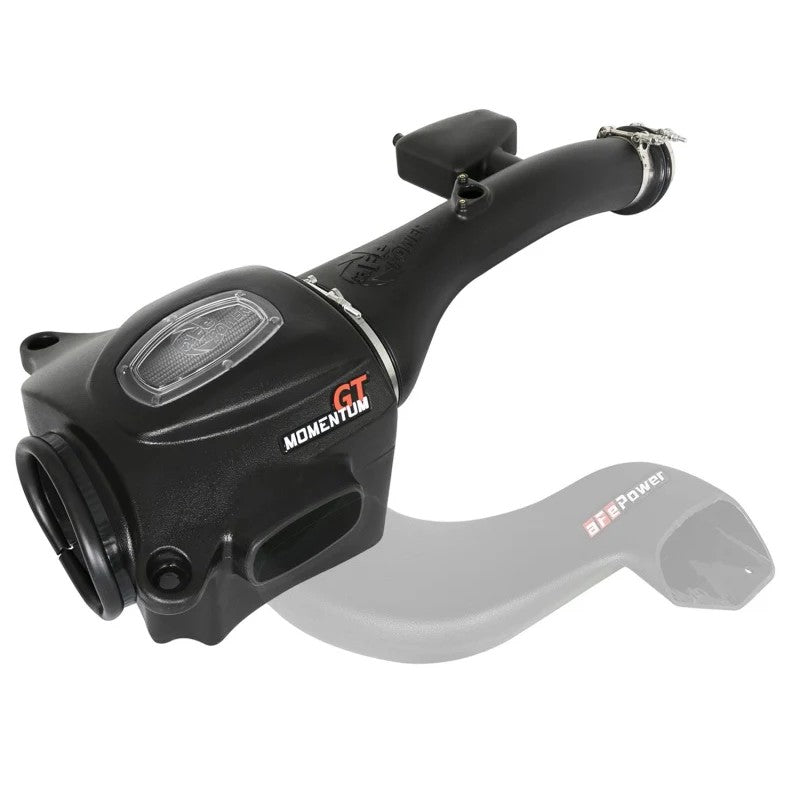 aFe POWER Momentum GT cold air intake system for Toyota Land Cruiser featuring black XLPE housing and Pro DRY S filter