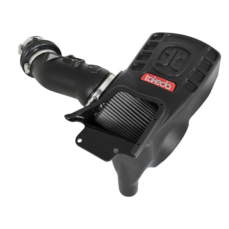 aFe POWER Takeda Momentum GT air intake with black roto-molded housing and Pro DRY S filter for Honda Civic Type R.