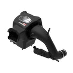 aFe POWER Momentum HD intake system with black XLPE housing, clear sight window, and Pro 5R blue oiled air filter.