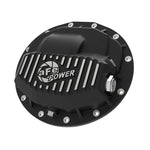 aFe Power Pro Series black powder-coated cast aluminum front differential cover with machined fins and sight glass