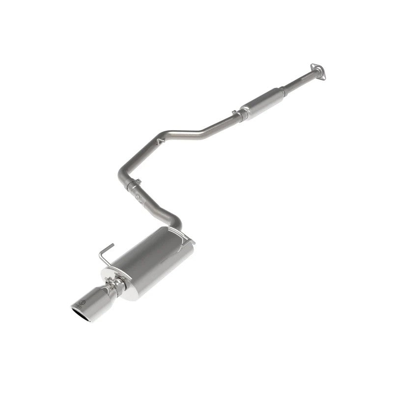 aFe POWER Takeda cat-back exhaust system for Subaru Impreza featuring 304 stainless steel piping and a polished tip.