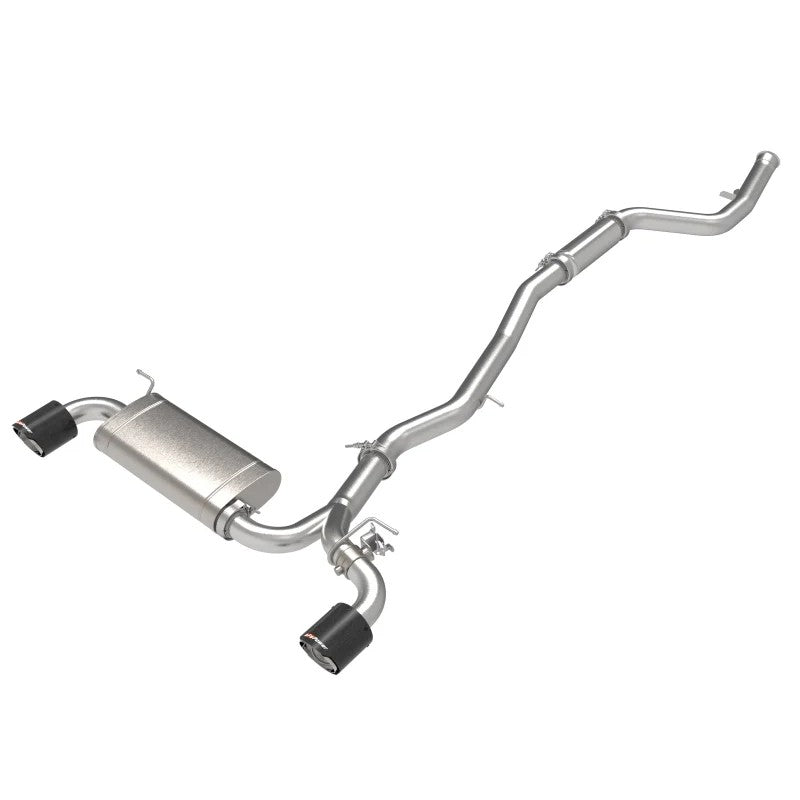 Takeda 304 stainless steel cat-back exhaust system with carbon fiber tips for 2021-2024 Toyota GR Supra 2.0L
