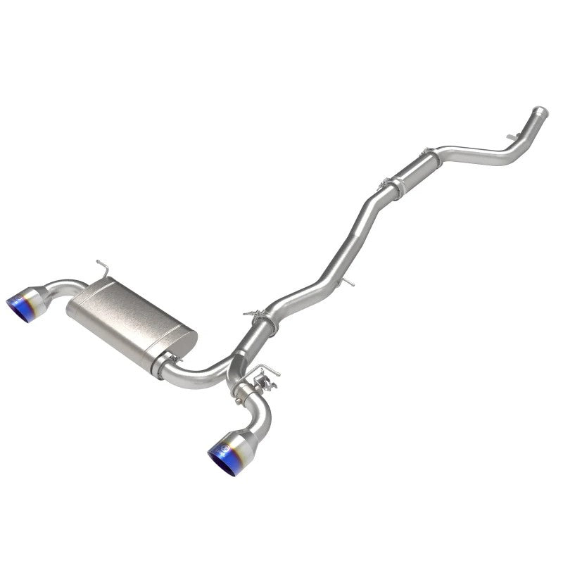 aFe POWER Takeda 304 stainless steel cat-back exhaust with dual blue flame tips for 2021-2024 Toyota GR Supra 2.0L.