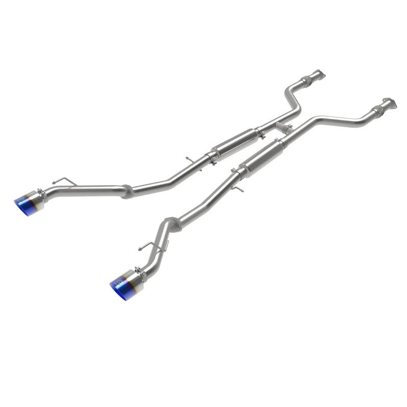 aFe POWER Takeda 304 stainless steel cat-back exhaust system with dual 4.5-inch blue flame tips for 2023-2025 Nissan Z.