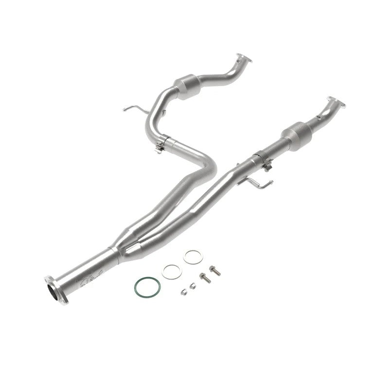 aFe Power Twisted Steel 409 stainless steel Y-pipe with dual catalytic converters for 2016-2020 Toyota Tacoma 4WD