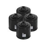 aFe POWER Pro GUARD D2 high-flow oil filter 4-pack featuring black canisters with white aFe branding and logo.