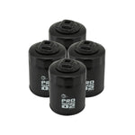 Four aFe Pro GUARD D2 canister oil filters with integrated 3/8 inch ratchet drives and included sealing O-rings.