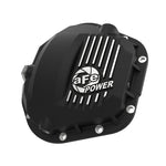 Black cast aluminum Dana 60 differential cover with machined cooling fins and oil level sight glass
