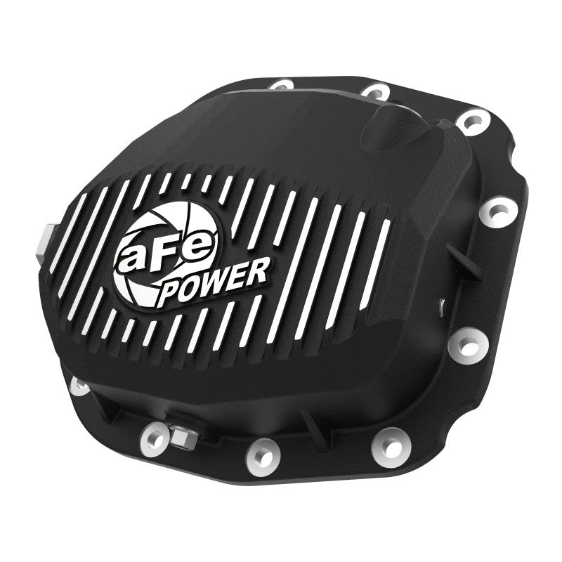 aFe POWER Pro Series black cast aluminum rear differential cover with cooling fins and oil sight glass for Ford F-150