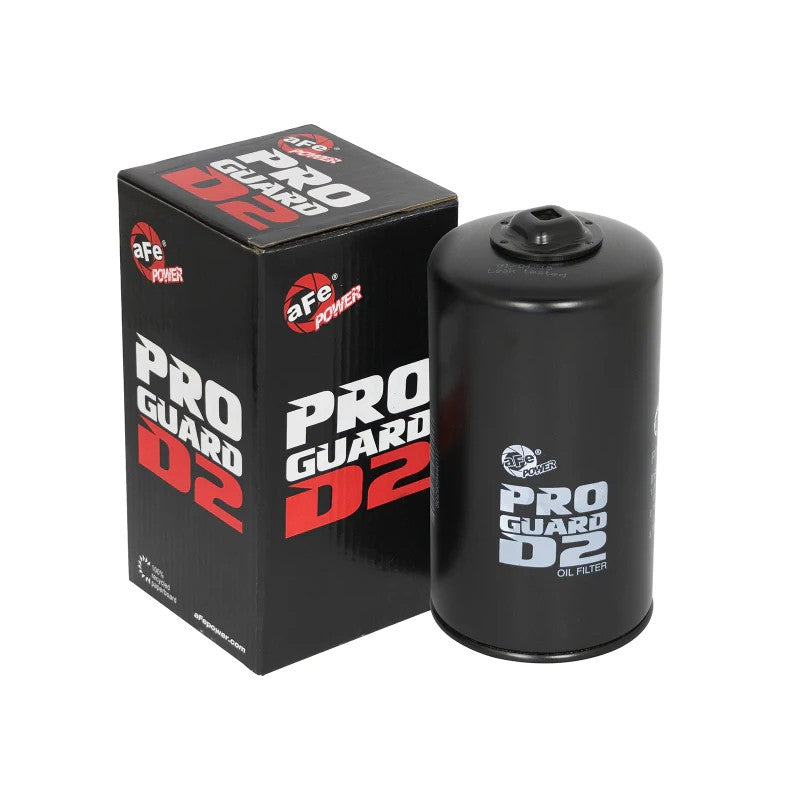 aFe Power ProGuard D2 heavy-duty oil filter for 7.3L Ford Power Stroke diesel engines.