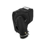 aFe Quantum Cold Air Intake System with black XLPE sealed housing and blue Pro 5R oiled cotton gauze air filter