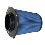 aFe Power Quantum Pro 5R oiled cotton air filter with inverted top, injection-molded base, and 5-inch flange.