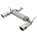 aFe Rebel Series axle-back exhaust system with 409 stainless steel tubing and dual polished 4.5-inch tips