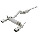 aFe Power Rebel Series 2.5-inch 409 stainless steel cat-back exhaust with dual 4.5-inch polished tips for Jeep Wrangler JK.