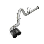 aFe Rebel XD 4 inch stainless steel DPF-back exhaust system with dual 5 inch black intercooled tips for Ford Super Duty