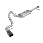 aFe Power Scorpion cat-back exhaust system featuring 2.5 inch aluminized steel tubing and a 4.5 inch black stainless tip.