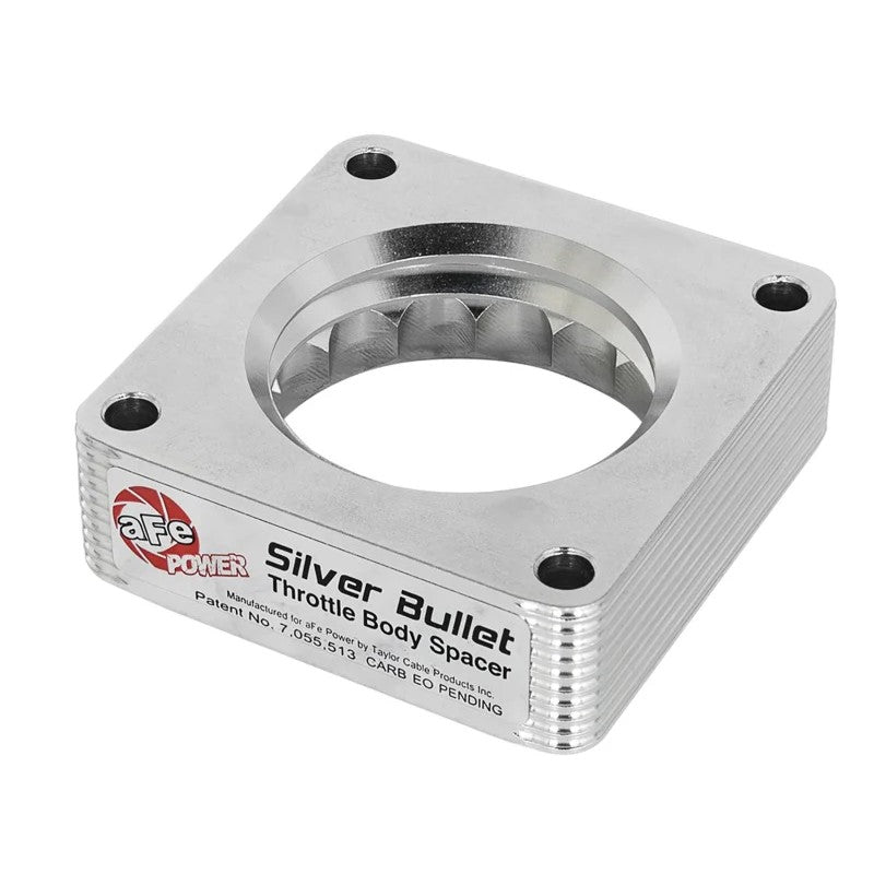 aFe Silver Bullet 6061-T6 billet aluminum throttle body spacer with gaskets and mounting hardware for Nissan/Infiniti 3.5L