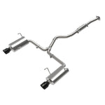 aFe Takeda 304 stainless steel cat-back exhaust system with dual 4-inch black tips and mandrel-bent tubing