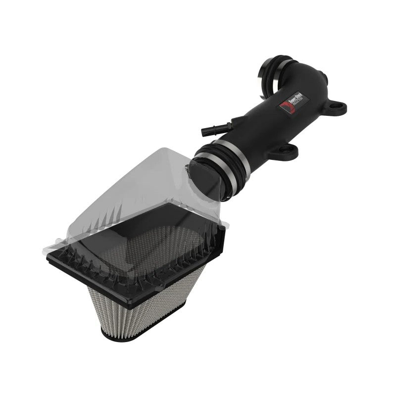 aFe POWER Super Stock Induction System with black XLPE intake tube and inverted Pro DRY S air filter for Jeep Wrangler JL