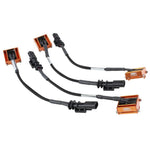 aFe Control electronic shock delete modules with small Metri-Pack connectors and braided wiring shields.